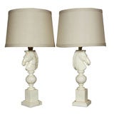 PAIR Italian Horse Lamps